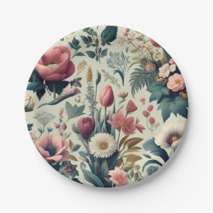 Assiettes En Carton Découvrez un motif botanique floral printanier épo