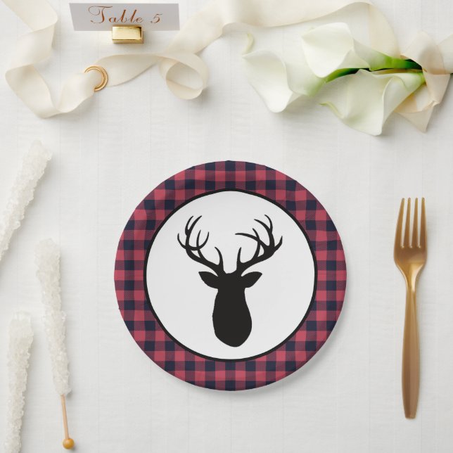 Assiettes En Carton Deer Antler Wilderness Mountain (Mariage)