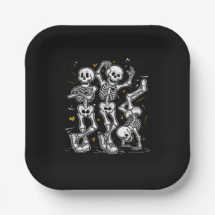 Assiettes En Carton Défi de danse des squelettes dansants Halloween