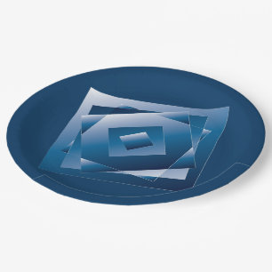 Assiettes En Carton dégradé bleu 1