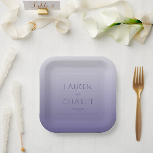Assiettes En Carton Dégradé de Lavande Serein Minimaliste