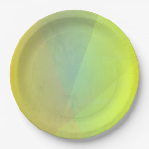 Assiettes En Carton Dégradé géométrique jaune moderne