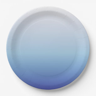 Assiettes En Carton Dégradé Ombre Bleu