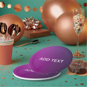 Assiettes En Carton Dégradé violet moderne ombré et texte blanc modifi