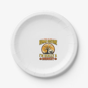 Assiettes En Carton Déguisement de singe Halloween Design de T-shirt v