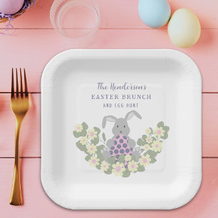 Assiettes En Carton Déjeuner de Pâques sur le thème de la chasse aux œ