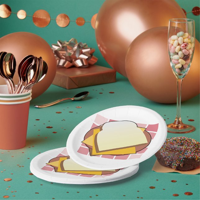 Assiettes En Carton Délicieux sandwich au fromage Fun Food (Créateur téléchargé)