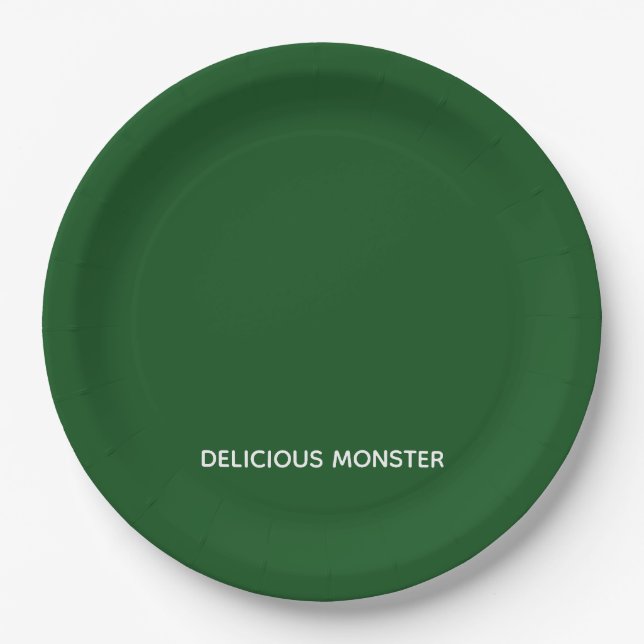 Assiettes En Carton Delicious Monster green color name (Devant)