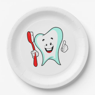 Assiettes En Carton Dental Care Happy Tooth