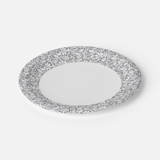 Assiettes En Carton Dentelle blanche 1 (Angle)