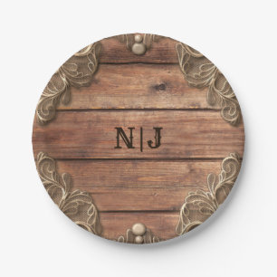 Assiettes En Carton Dentelle Wood Rustique Vintage Occident élégant Ma