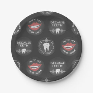 Assiettes En Carton Dentiste Motif - Mignonne Dental Hygienist