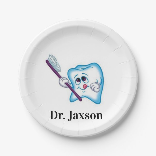 Assiettes en carton Dents de dentiste (Devant)