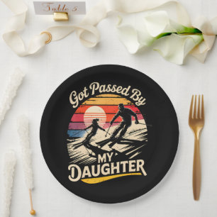 Assiettes En Carton Dépassé par ma fille drôle de ski amateur de ski