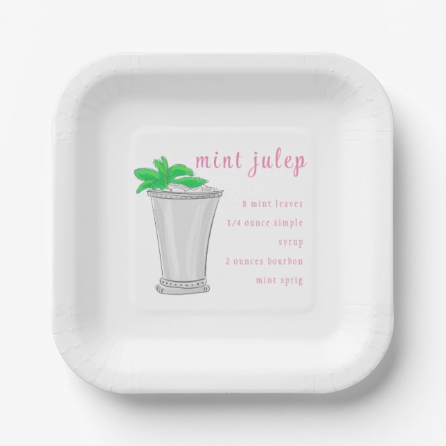 Assiettes En Carton Derby Mint Julep Bar Recette Preppy (Recto)