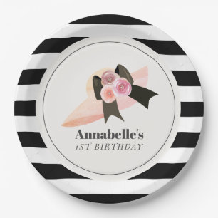 Assiettes En Carton Derby Style Gros Casquette rose Rose 1er anniversa