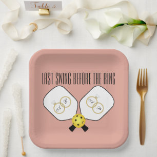 Assiettes En Carton Dernier balancement avant le pickleball de mariage