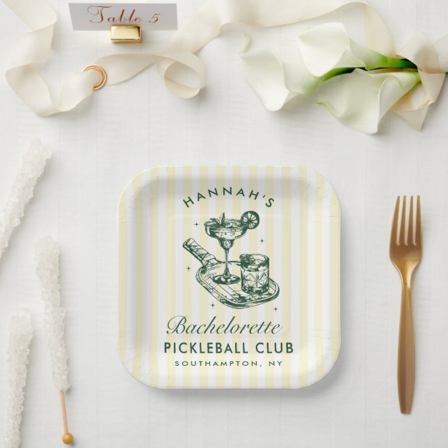 Assiettes En Carton Dernier balancement avant le week-end Pickleball B (Mariage)