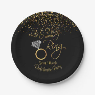 Assiettes En Carton Dernier Fling - Bachelorette - Or ⭐ ⭐ ⭐ ⭐