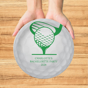 Assiettes En Carton Dernier Golf Swing Bachelorette Rose Vert