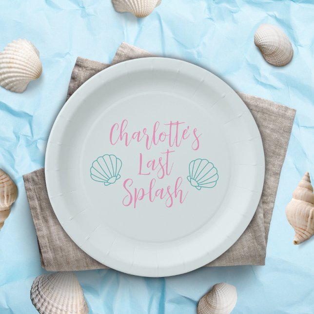 Assiettes En Carton Dernier Splash Tropical Beach Shell Bachelorette (last splash bachelorette party shell beach ocean pool bachelorette)