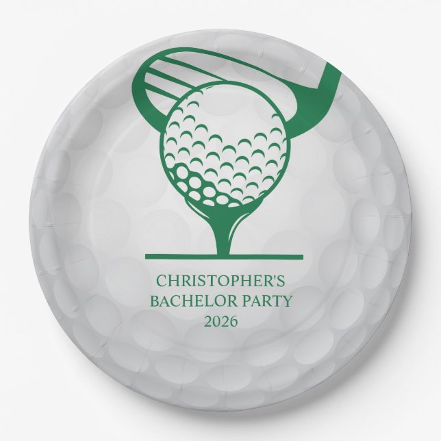 Assiettes En Carton Dernier Swing Avant Le Ring Golf Bachelor Party (Devant)