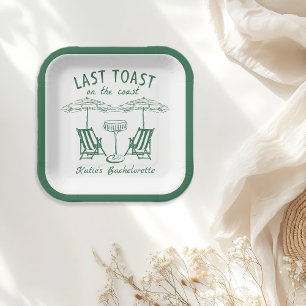 Assiettes En Carton Dernier Toast Coast Green Bachelorette Party