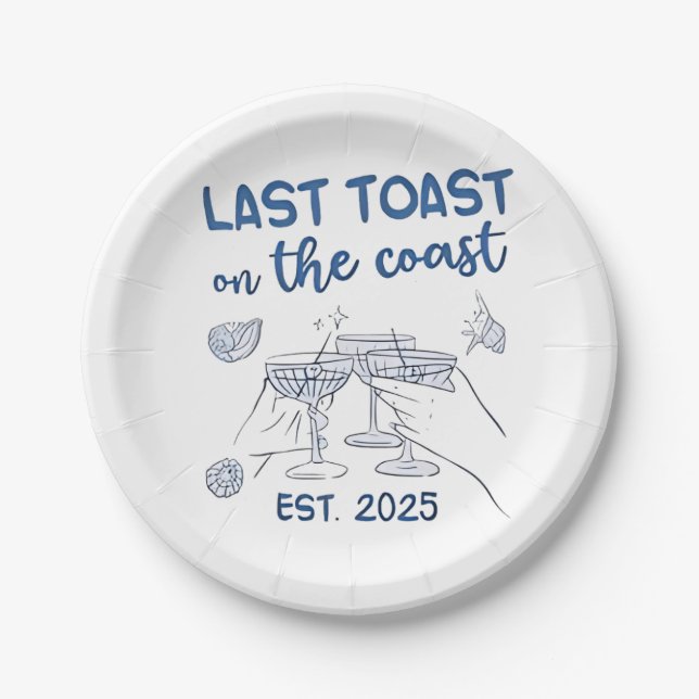 Assiettes En Carton Dernier Toast sur la Côte Est 2025 (Devant)