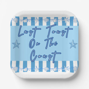 Assiettes En Carton Dernier Toast sur la Côte Plaques papier Bachelore