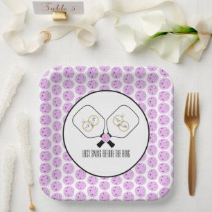 Assiettes En Carton Dernière swing avant la bague Mariage Pickleball