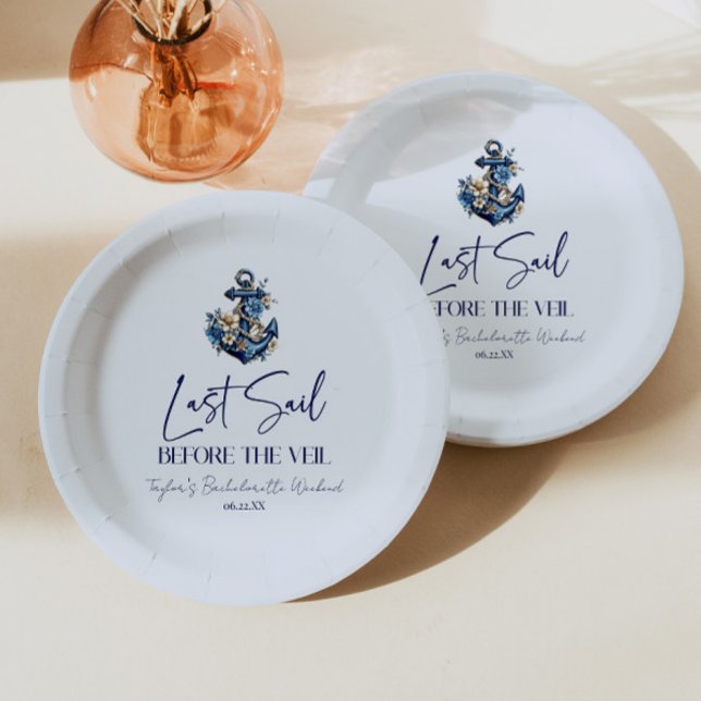 Assiettes En Carton Dernière Voile Avant le Voile Enterrement de Vie d (Créateur téléchargé)