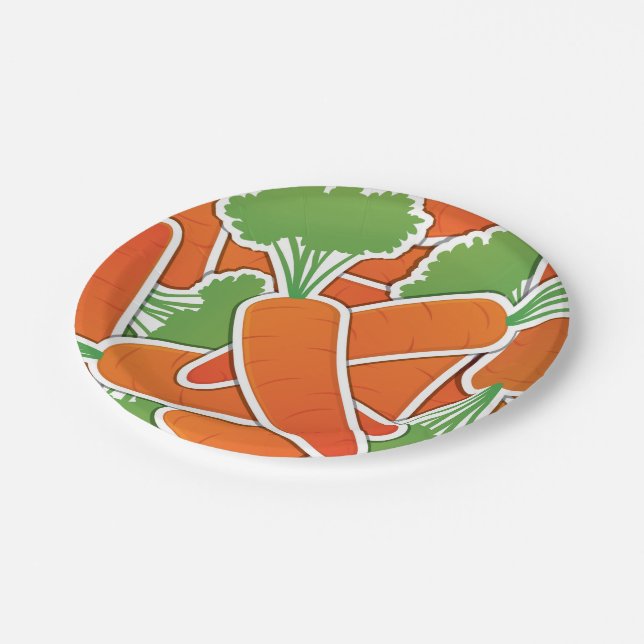 Assiettes En Carton Des carottes funky ! (Angle)