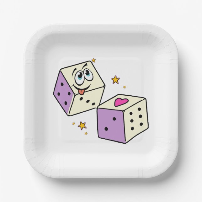 Assiettes En Carton Dés Chanceux (Recto)