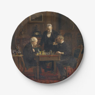 Assiettes En Carton Des gentillesses jouent à un jeu d'échecs (Thomas