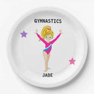 ASSIETTES EN CARTON  DES PLAQUES DE FÊTE GYMNASTIQUES POUR FILLES PERS