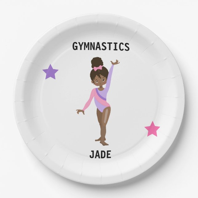 ASSIETTES EN CARTON  DES PLAQUES DE FÊTE GYMNASTIQUES POUR FILLES PERS (Devant)