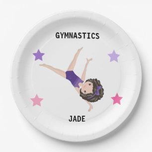 ASSIETTES EN CARTON DES PLAQUES DE FÊTE GYMNASTIQUES POUR FILLES PERS