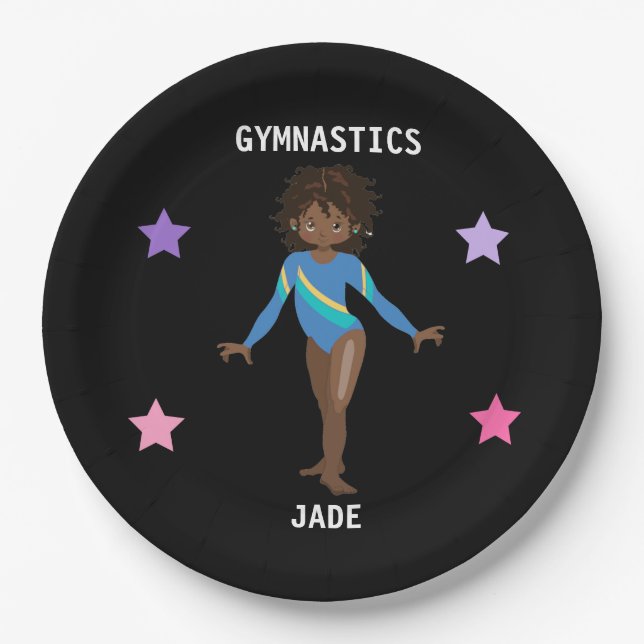 ASSIETTES EN CARTON DES PLAQUES DE FÊTE GYMNASTIQUES POUR FILLES PERSO (Devant)