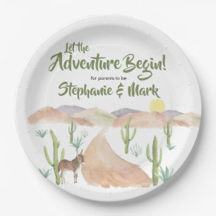 Assiettes En Carton Desert Adventure Commence Succulent Boho Baby show
