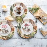 Assiettes En Carton Désert de Boho Ouest | FÊTE DES MARIÉES<br><div class="desc">Idéal pour une nuit de bachelorette ou une douche nuptiale à thème occidental. Une belle collection occidentale illustrée en aquarelles aérées. Cette collection présente des illustrations de paysages désertiques, des cactus saguaro avec des cowboys et des cowgirls sauvages de l'Ouest. Illustrations branchées et polices de caractères modernes font de cette...</div>