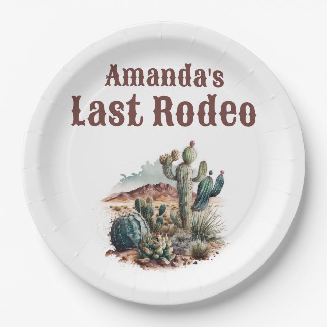 Assiettes En Carton Desert Dernier Rodeo Scottsdale Bachelorette Week- (Devant)