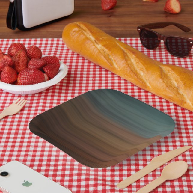 Assiettes En Carton Désert Peint Sud-Ouest Faux Wood (Pique-nique)