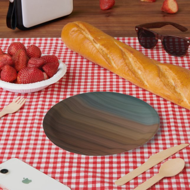 Assiettes En Carton Désert Peint Sud-Ouest Faux Wood (Pique-nique)