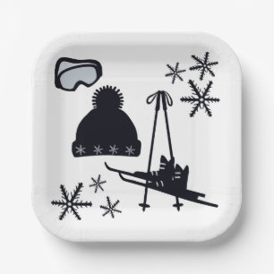 Assiettes En Carton Design de neige de différents objets