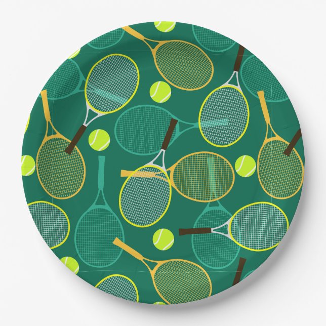 Assiettes En Carton Design de tennis (Devant)