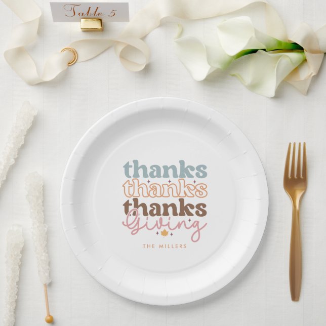 Assiettes En Carton Design de typographie super Thanksgiving (Mariage)