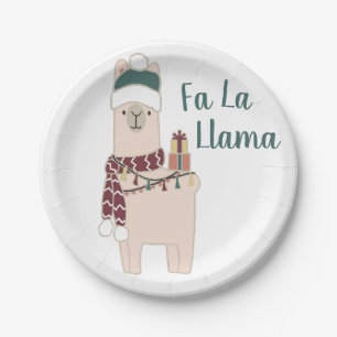 Assiettes En Carton Design du Cute Holiday Fa La Llama