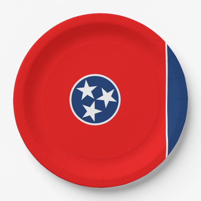 Assiettes En Carton Design du drapeau d'état du Tennessee (Devant)
