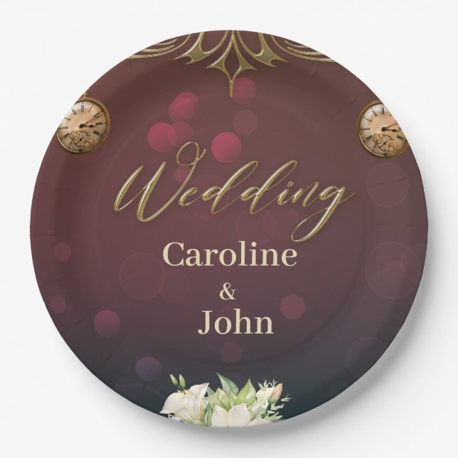 Assiettes En Carton Design élégant à vapeur, (Devant)