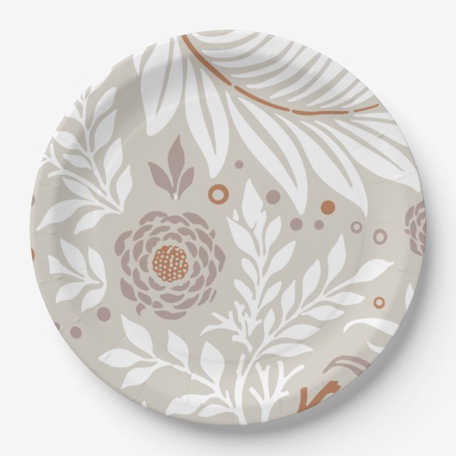 Assiettes En Carton Design floral 25 (Devant)